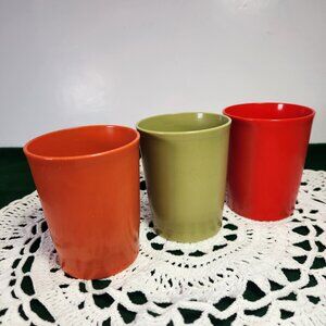 Tupperware Tumblers 8 oz Cups 1251 Lot of 3 Fall Colours Vintage 70s Canada
